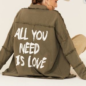 Elan Women's All You Need Is Love Shacket Jacket